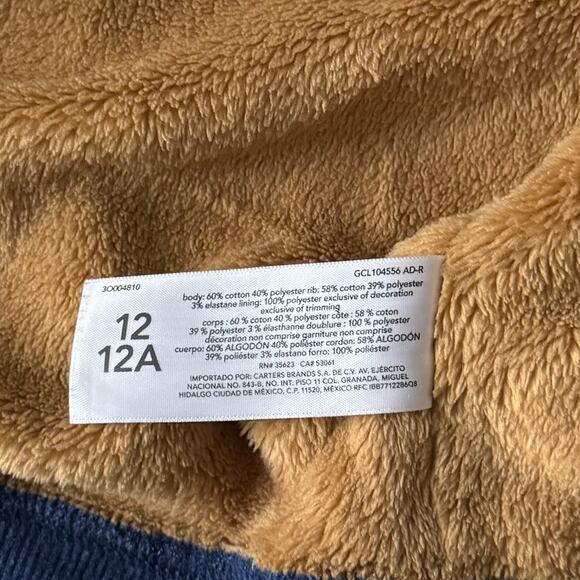 Carter's Big Boys Fuzzy-Lined Hooded Zip-Up Jacket in Navy Size 12 - Picture 5 of 7